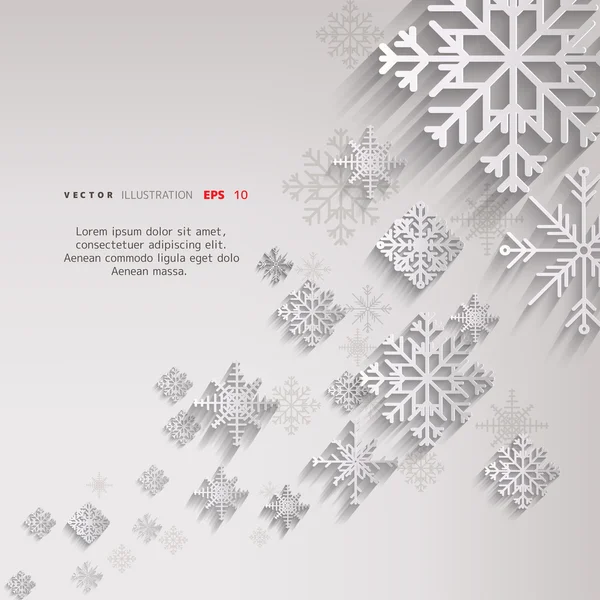 Fondo de Navidad abstracto con copos de nieve — Vector de stock