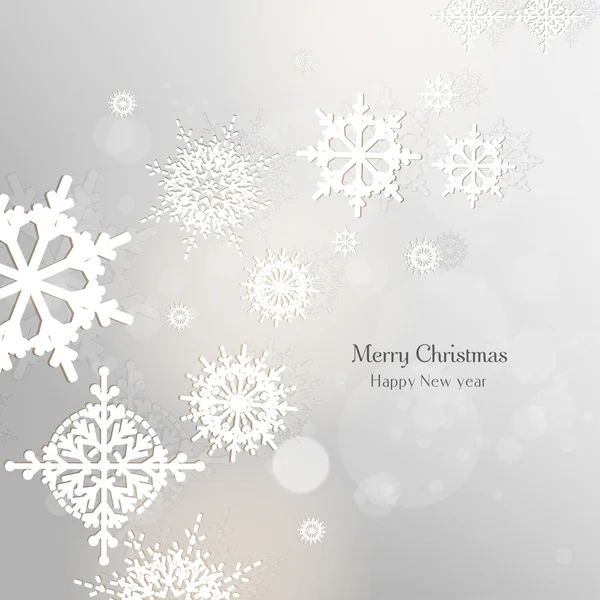 Elegant jul bakgrund med snöflingor — Stock vektor