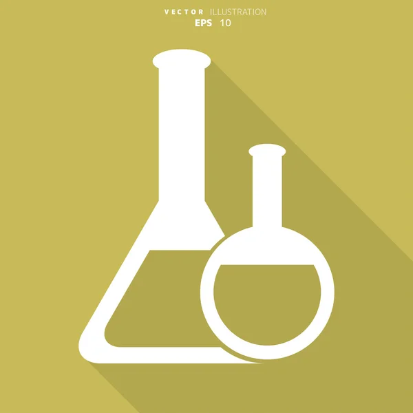 Flack medico, icona web di apparecchiature chimiche Illustrazione Stock