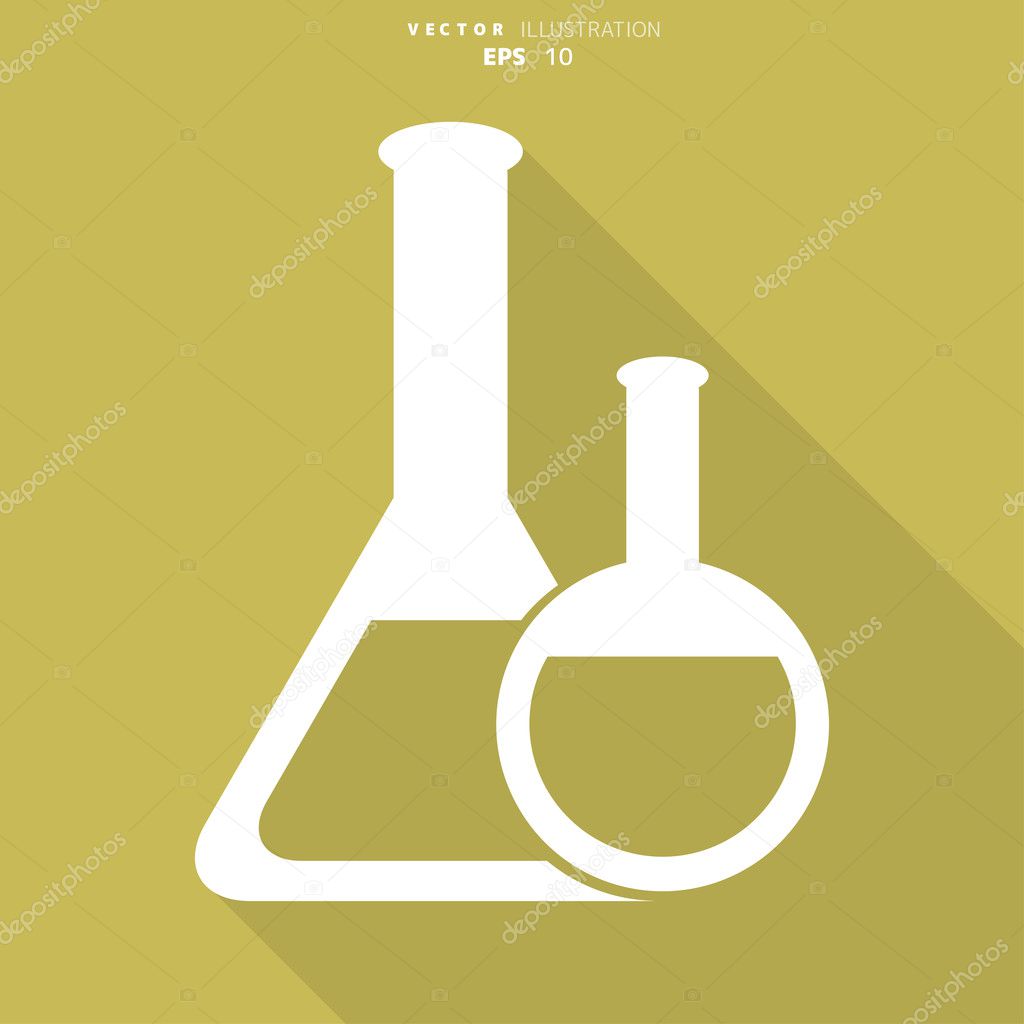 Medical flack, chemical eequipment web icon