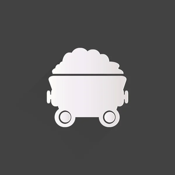 Mining coal cart icon — Stock Vector