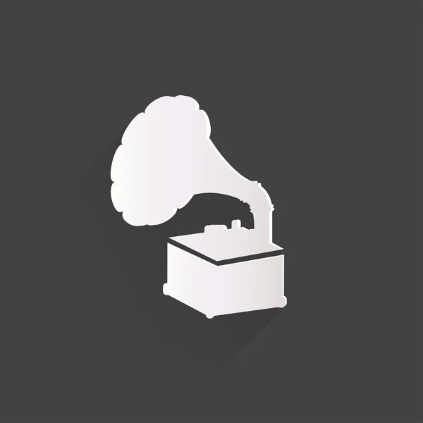 Grammophon, alte Retro-Plattenspieler-Ikone — Stockvektor