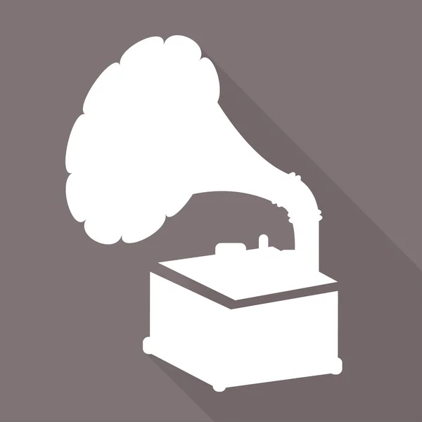 Gramophone, old retro record player icon — стоковый вектор