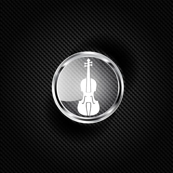 Hegedű ikonra. zenei aláfestés — Stock Vector