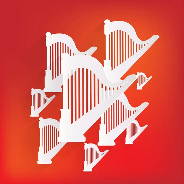 Icône de harpe. Instruments de musique — Image vectorielle