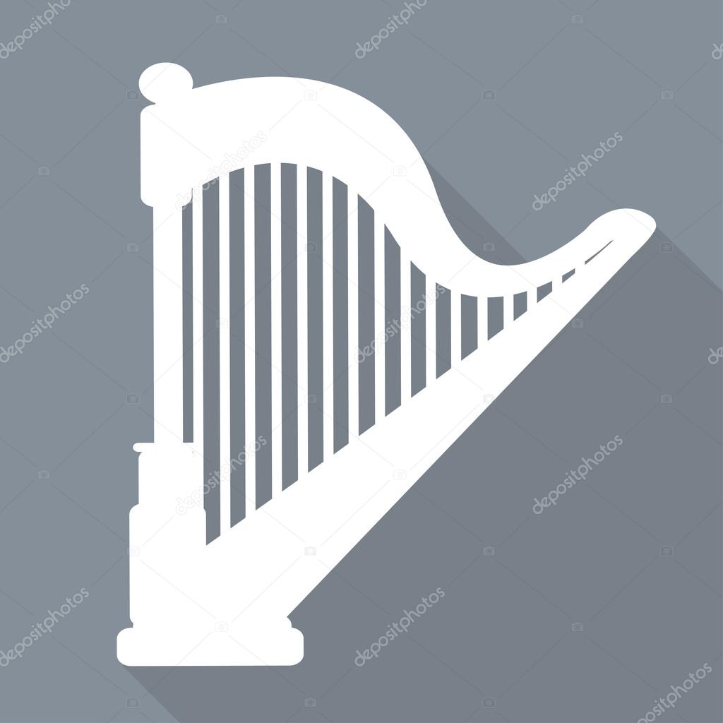 Harp icon. Msic instruments