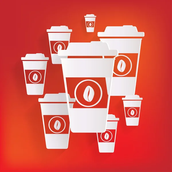 Takeaway paper coffee cup ico — Stock Vector