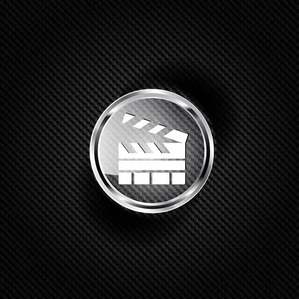 Clapperboard ikona. film, kino, film symbol — Wektor stockowy