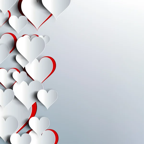 Día de San Valentín. Corazones de papel abstractos. Amor. — Vector de stock