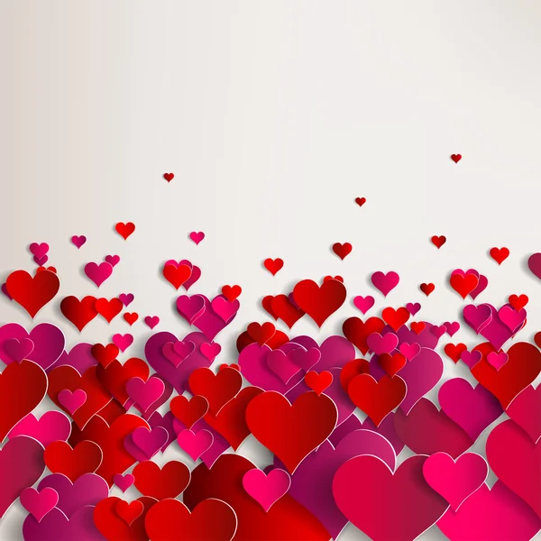 Dia dos Namorados. Corações de papel abstratos. Amor. — Vetor de Stock