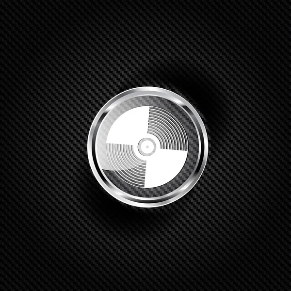 Müzik vinil disk simgesi, düz tasarım — Stok fotoğraf