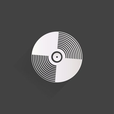 müzik vinil disk simgesi, düz tasarım