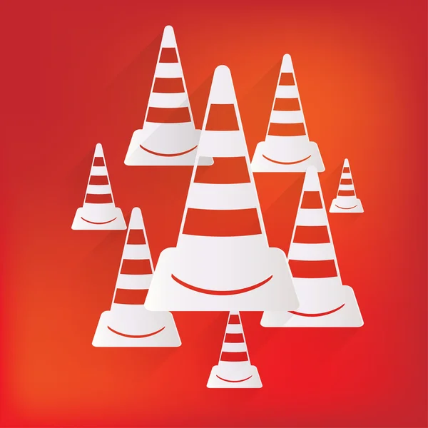 道路の円錐形の警告アイコン — ストックベクタ