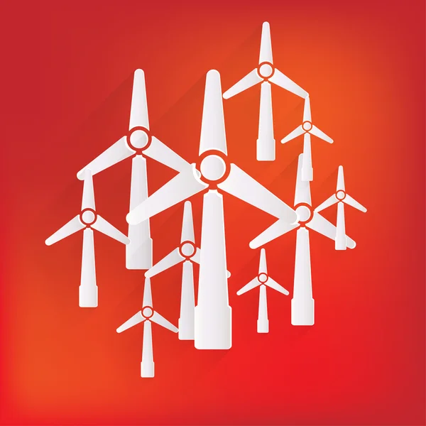 Wind turbine ikon, eco koncept — Stock vektor
