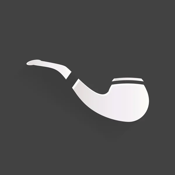 Icône de pipe à tabac, style hipster, design plat — Image vectorielle