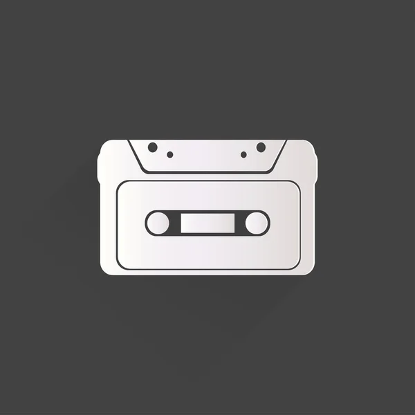 Icono de cassette compacto, diseño plano, estilo hipster — Vector de stock