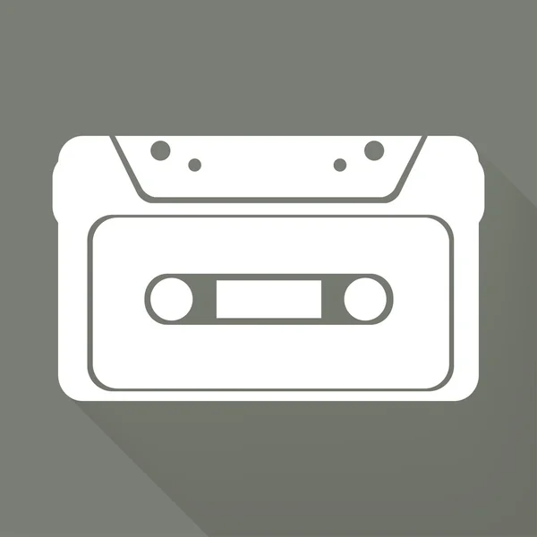 Icono de cassette compacto, diseño plano, estilo hipster — Vector de stock