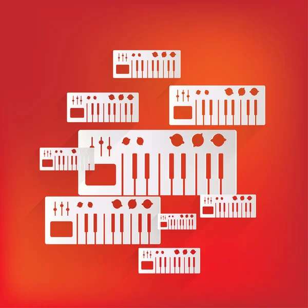 Sintetizador de piano digital icono — Vector de stock