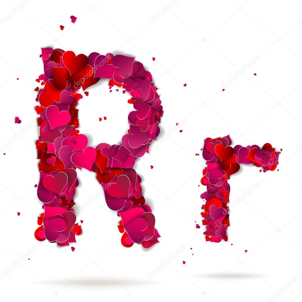 Letter r made from hearts. Love alphabet Stock Vector by ...