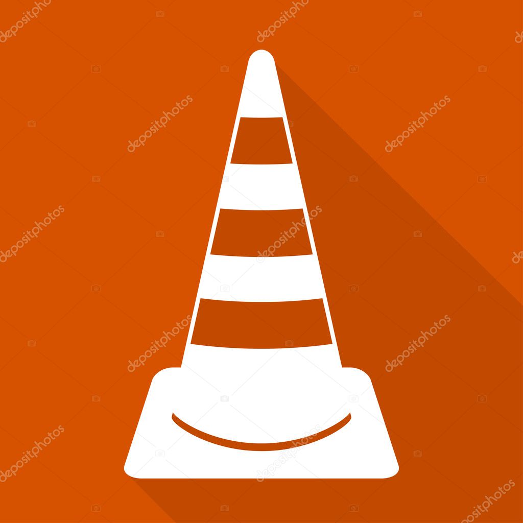 Warning road cones icon