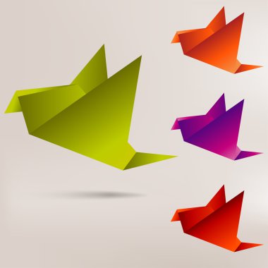 Origami kağıt kuş arka plan üzerinde