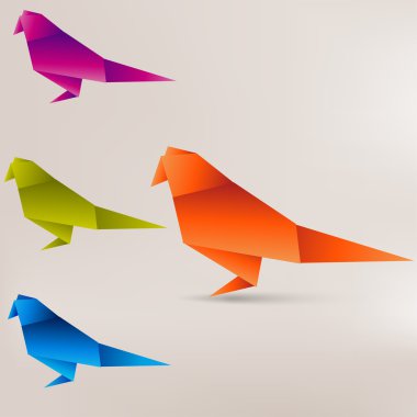 Origami kağıt kuş arka plan üzerinde