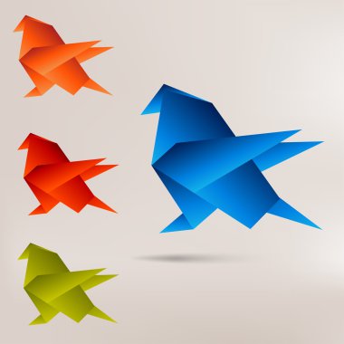 Origami kağıt kuş arka plan üzerinde