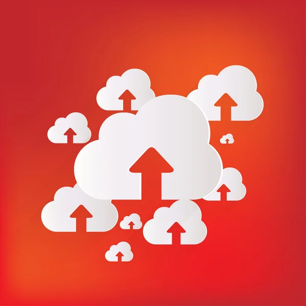Cloud upload applicazione icona web — Vettoriale Stock