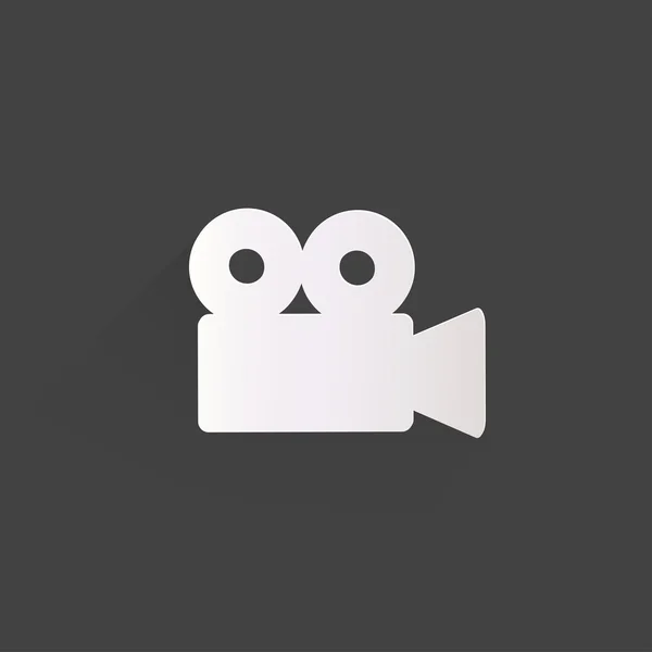 Videocamera icono web, diseño plano — Vector de stock