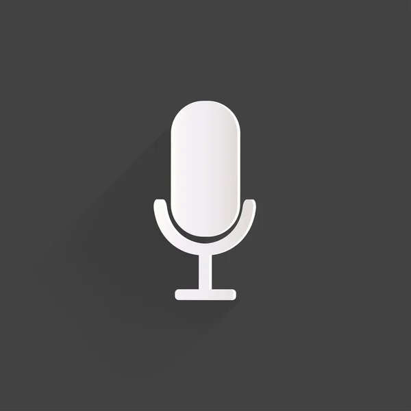 Icône web de microphone, design plat — Image vectorielle