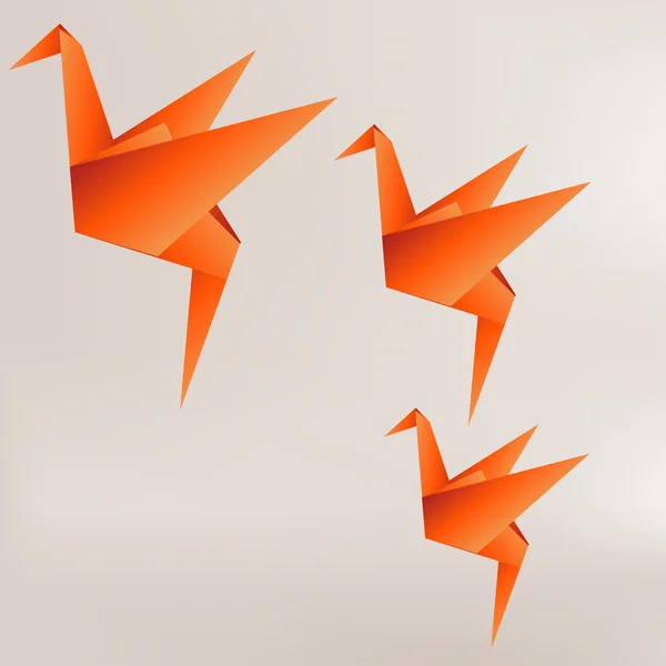 Origami pájaro de papel sobre fondo abstracto — Vector de stock