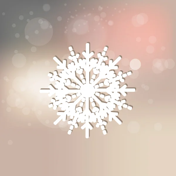 Flocon de neige élégant sur fond abstrait — Image vectorielle