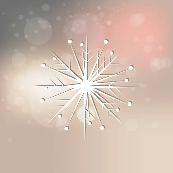 Elegant snowflake on abstract background — Stock Vector