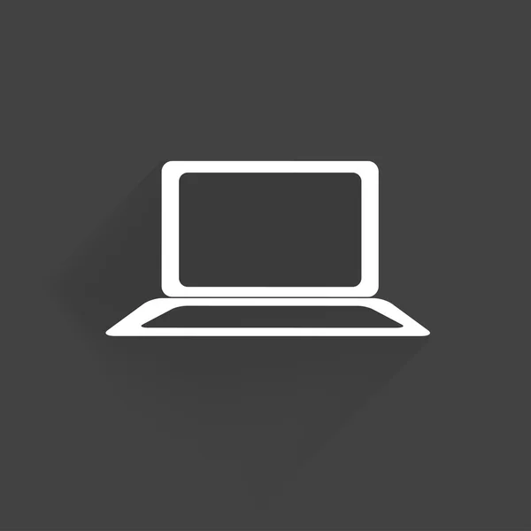 Laptop web pictogram, platte ontwerp — Stockvector