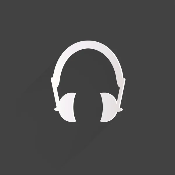 Headphones web icon, flat design — Stock Vector