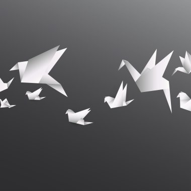 Origami kağıt kuş arka plan üzerinde
