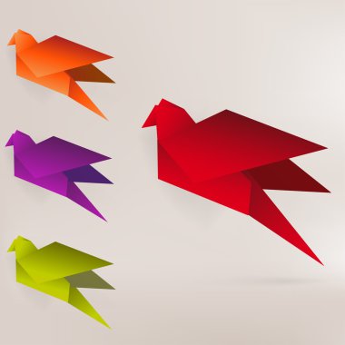 Origami kağıt kuş arka plan üzerinde