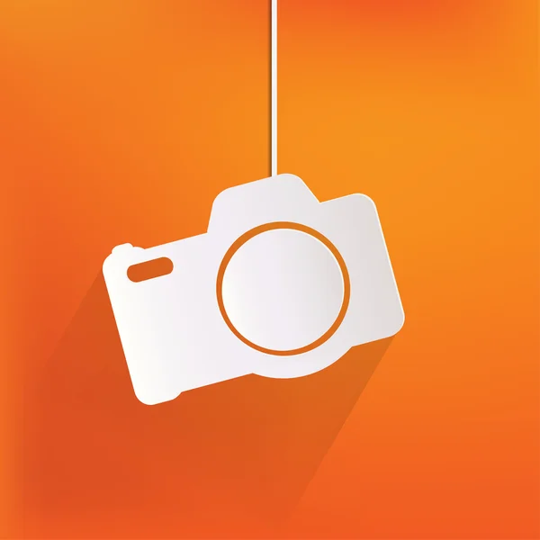 Icône web appareil photo, design plat — Image vectorielle