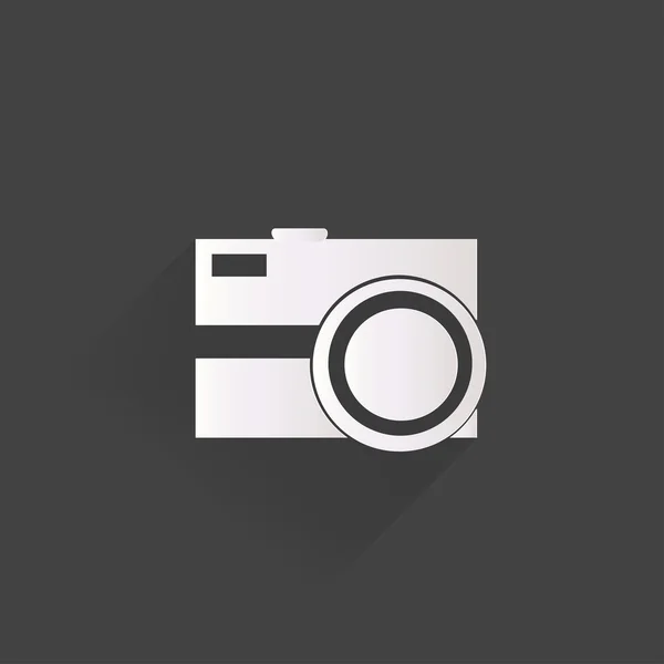 写真カメラのウェブアイコン、フラットデザイン — ストックベクタ