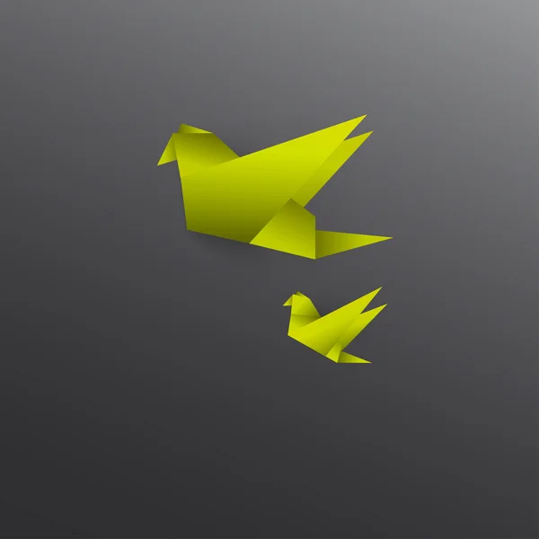 Origami papír pták na pozadí abstraktní — Stockový vektor