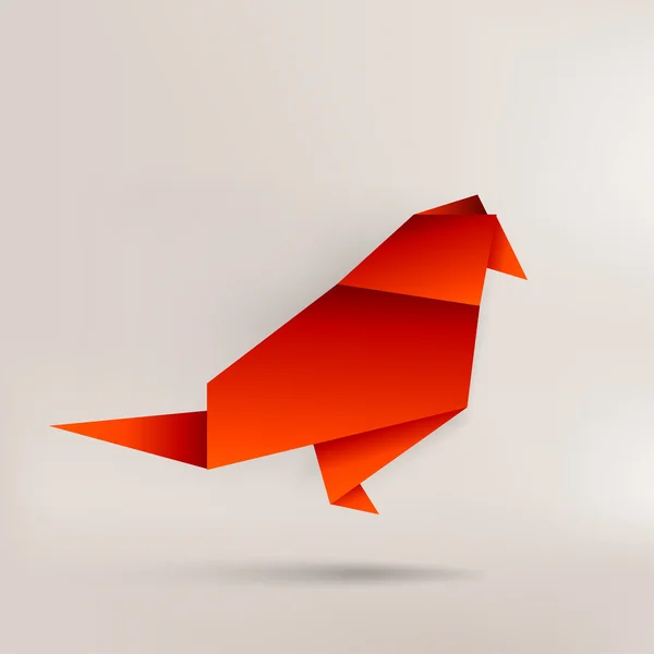 Origami pássaro de papel no fundo abstrato — Vetor de Stock