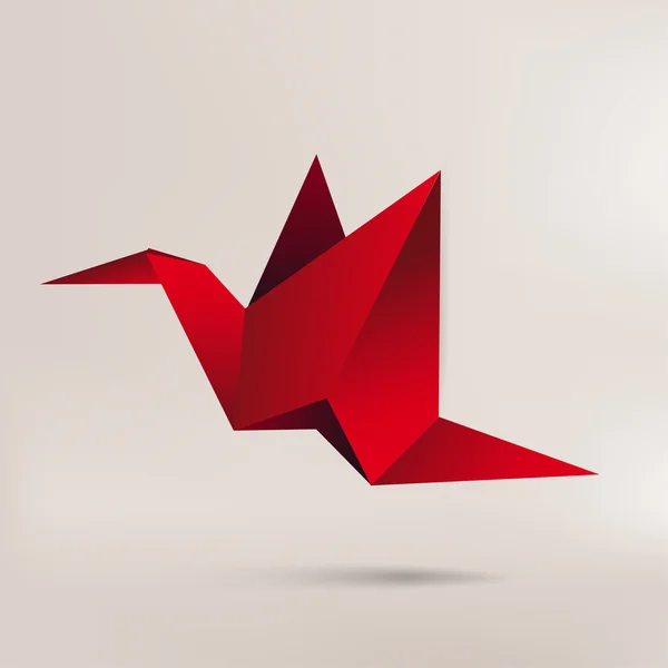 Origami oiseau de papier sur fond abstrait — Image vectorielle