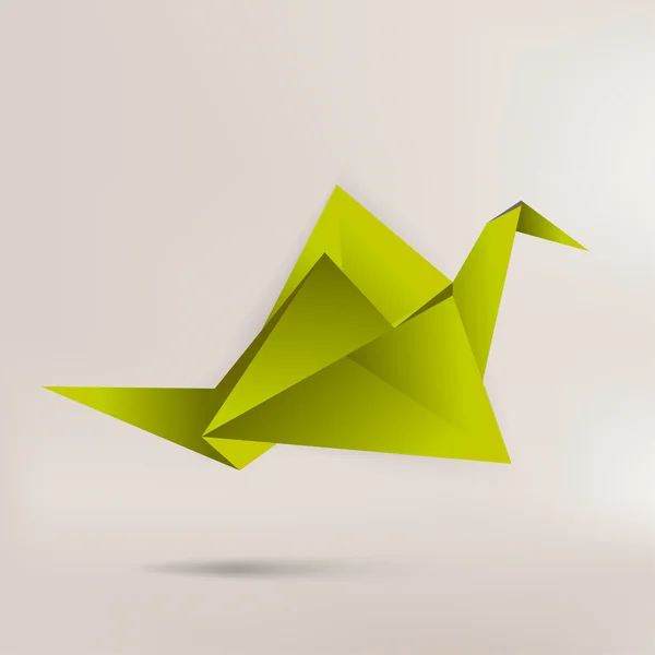 Origami pássaro de papel no fundo abstrato — Vetor de Stock