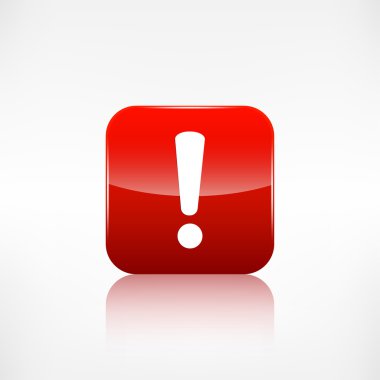 Exclamation danger web icon. Application button.