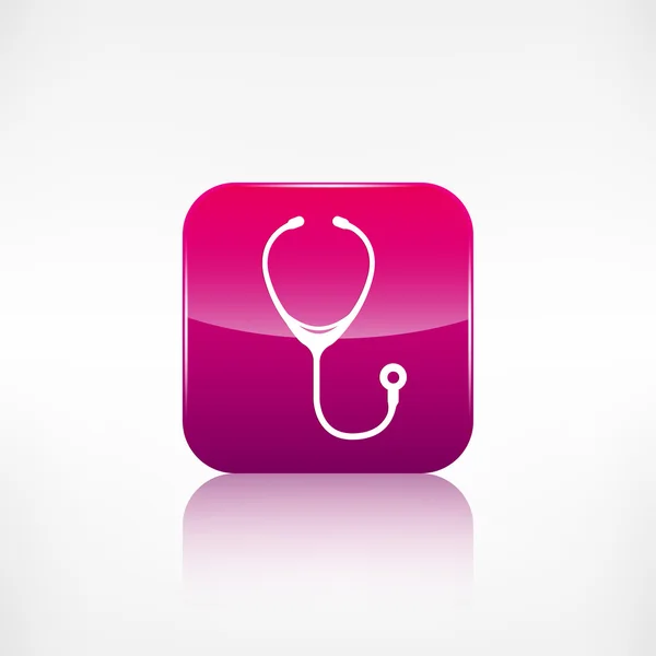 Icône stéthoscope.Bouton d'application . — Image vectorielle