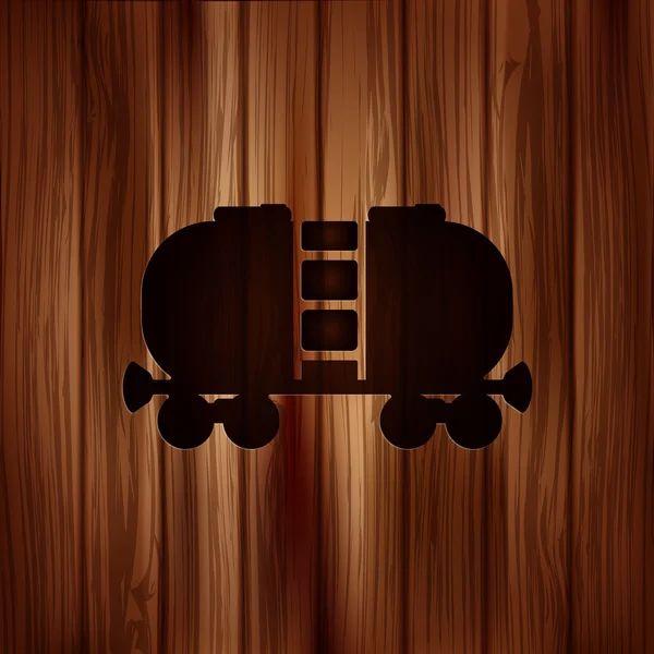 Petrol tankı icon.wooden arka plan — Stok Vektör