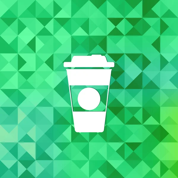 Takeaway coffee cup icon.Triangle background. — Stock Vector