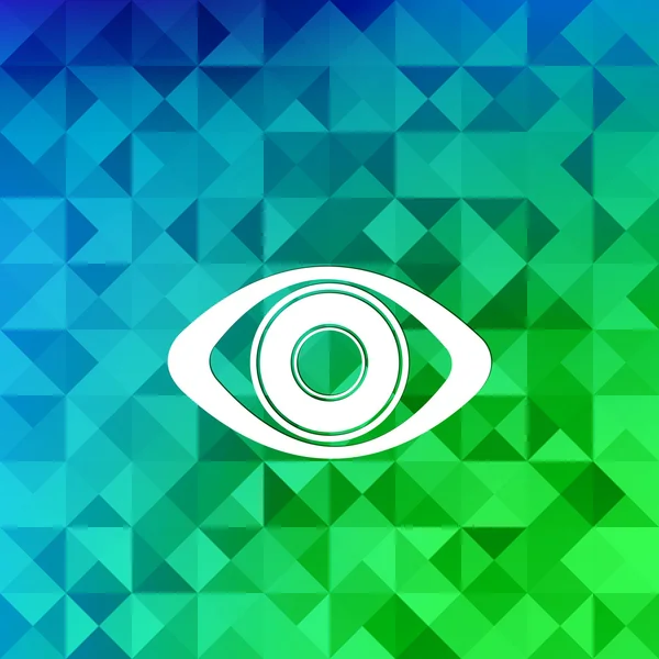 Eye icon, human eye symbol.Triangle background. — Stock Vector