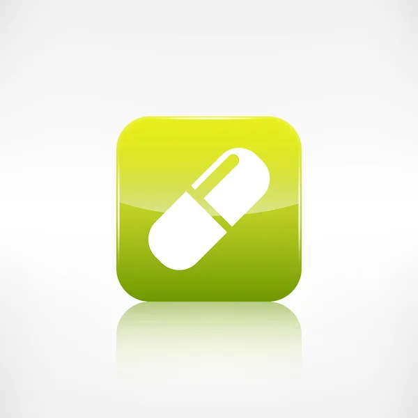Medicinska piller ikon. Application-knappen. — Stock vektor