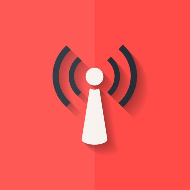 Kablosuz web simgesi. düz tasarım.